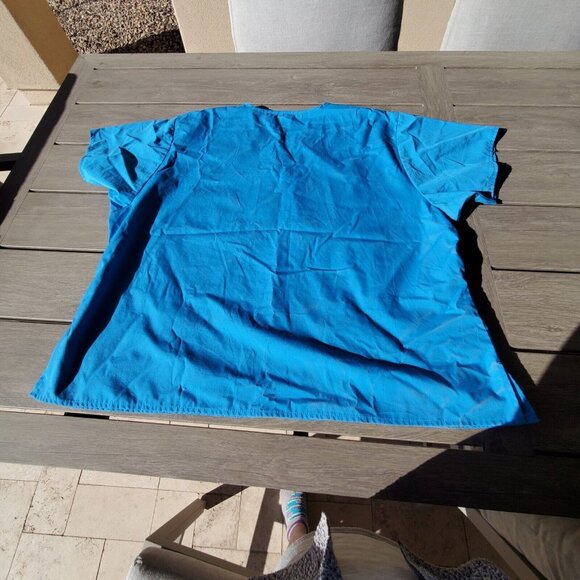 WonderWink Women's Plus-Size Wonderwork  Scrub Top Turquoise 4XL Duel Pockets - Picture 6 of 8